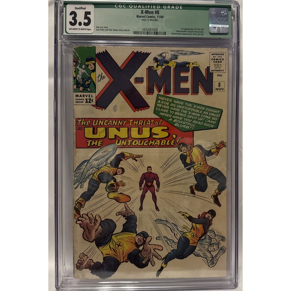 X-Men 8 Marvel 1964 Silver Age CGC 3.5 1st App Unus The Untouchable